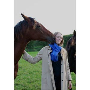 Moschino Bright Blue Merino Wool Scarf